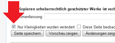 Bearbeitungen als klein markieren