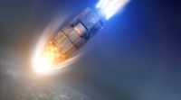 Die Waffenplattform Horizon beim Eintritt in die Atmosphäre